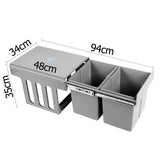 Duel Side Pull Out Rubbish Waste Basket 2 x 15L - JVEES