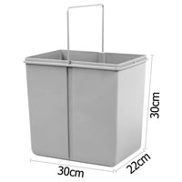 Duel Side Pull Out Rubbish Waste Basket 2 x 15L - JVEES