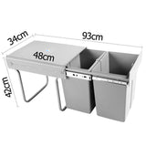 Duel Side Pull Out Rubbish Waste Basket 2 x 20L - JVEES