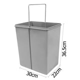 Duel Side Pull Out Rubbish Waste Basket 2 x 20L - JVEES