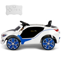 Kids Ride on Car w/ Remote Control Blue White - JVEES