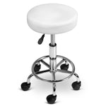 Round PU Swivel Salon Stool White