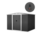 2.05 x 2.57M Steel Base Garden Shed - Grey - JVEES