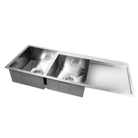 Stainless Steel Kitchen/Laundry Sink w/ Strainer Waste 1135 x 450mm - JVEES