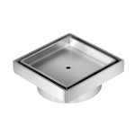 Square Stainless Steel Shower Grate Drain Floor Bathroom 95mm Depth