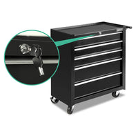 5 Drawers Roller Toolbox Cabinet  Black - JVEES