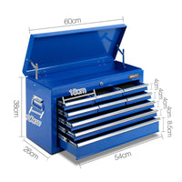 9 Drawers Tool Box Chest Blue - JVEES