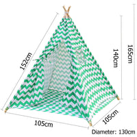 4 Poles Teepee Tent w/ Storage Bag Green - JVEES
