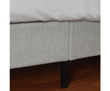 Coburg Queen Bed Beige Linen Fabric Upholstered - JVEES