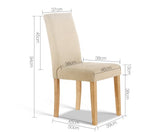 Set of 2 Fabric Dining Chair Beige - JVEES